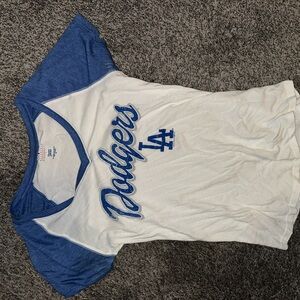 Blue and White Dodgers Womens Shirt